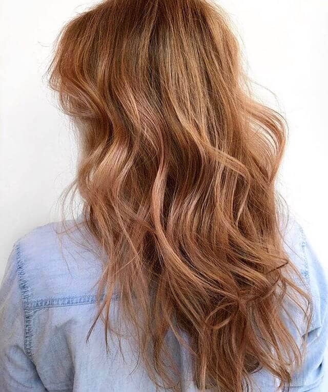 Awesome Light Caramel Brown Hair Color Shag with Wavy Tips