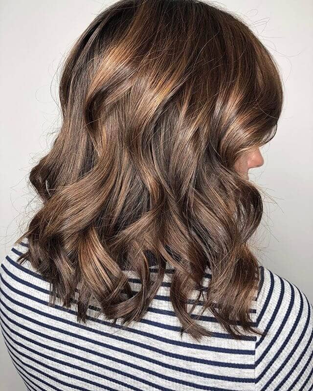 Brown Beachy Waves with Subtle Highlights for Brown Hair