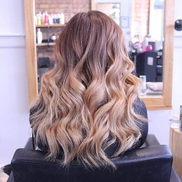 Striking Light Brown Ombre with Big Waves