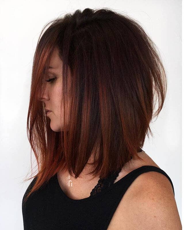 Striking Chestnut Textured Bob Style