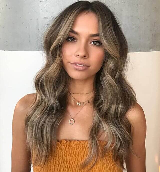 On-Point Ash Brown Hair with Cascading Waves