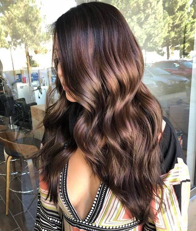 Show Stopping, Voluminous Long Curls for Dark Hair Color