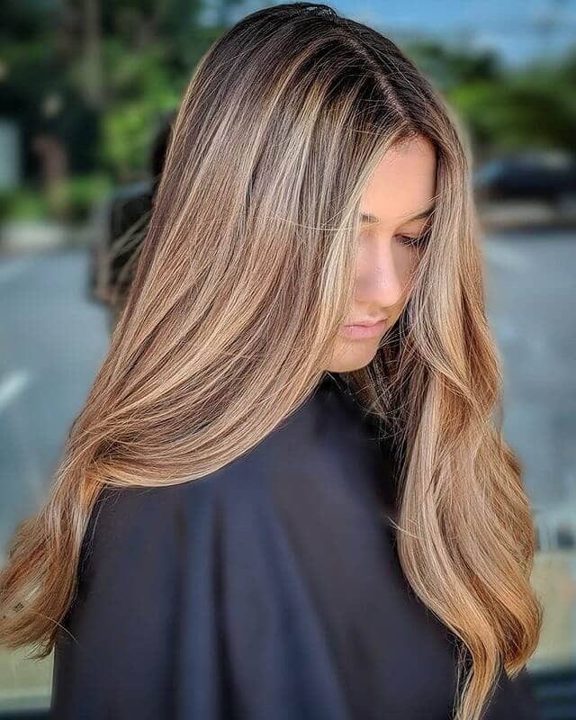 Caramel and Ash Blonde Balayage