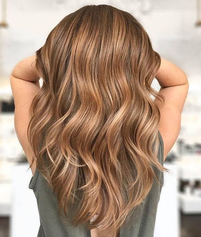 Brown Sugar Base with Beautiful Sandy Highlights Brown Hair Color