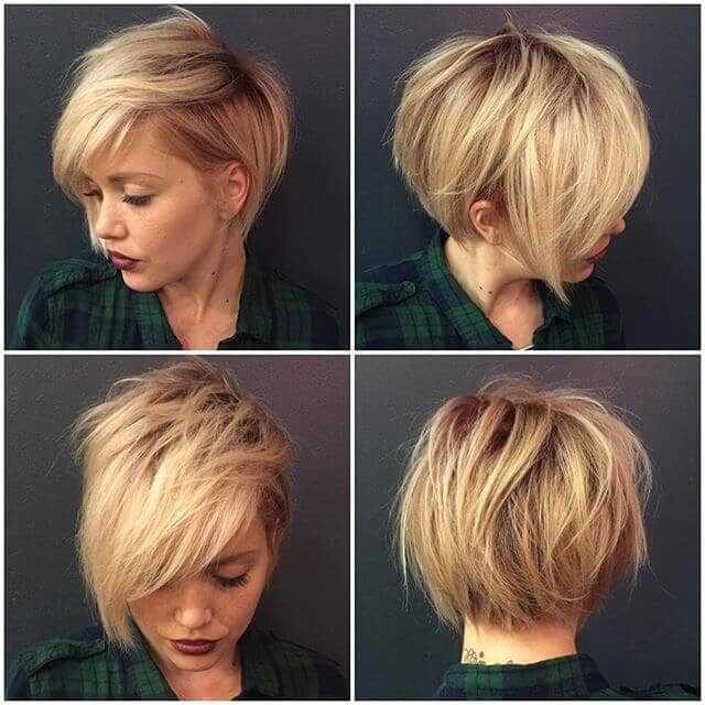 Short Hairstyles For Fine Hair: Rich Gold And Chestnut Roots