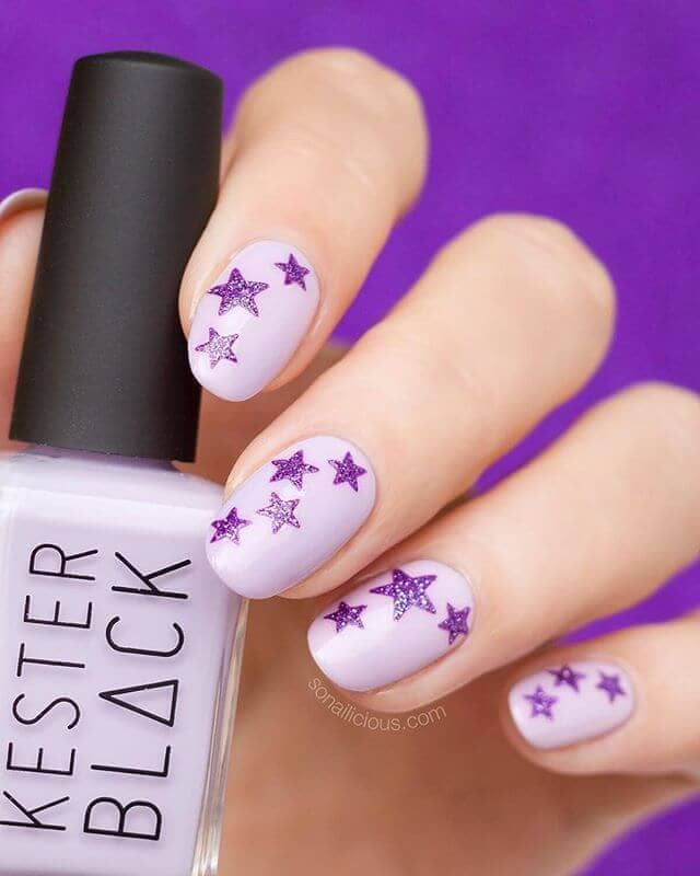 Starz Sans Stripes Pretty Nail  Purple Nails Cute Nails