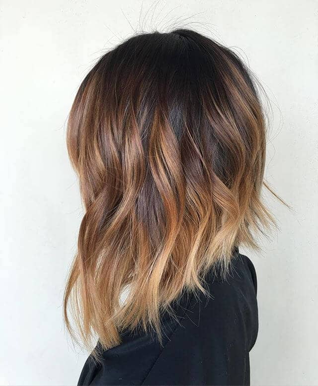  Texturized Long Bob with Highlighted Tips