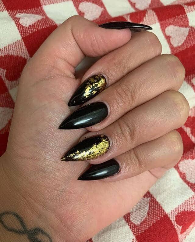 Gold Dusted Black Stilettos