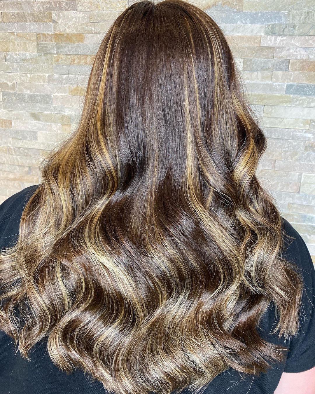 Dark Brown Hair with Honey Blonde Highlights