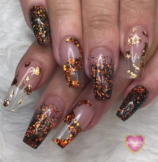  Autumnal Foiling over Clear Coat