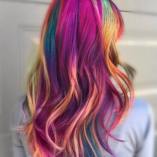 Gorgeous Waves in Jewel-tone Rainbow Streaks