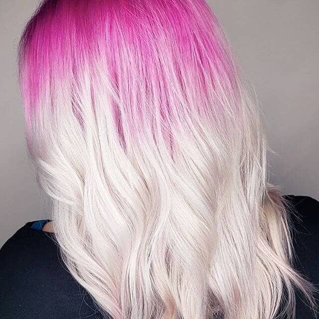 Popping Pink and White Blonde Ombre
