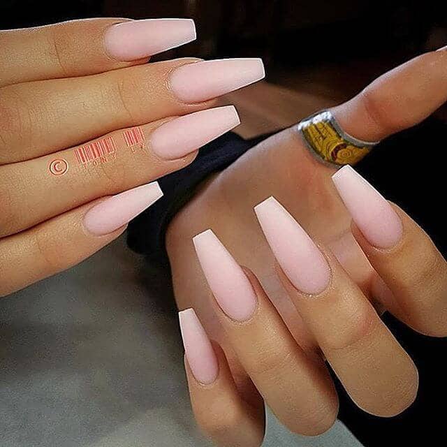 Delicate Matte Pink Ballerina Idea Matte Nails