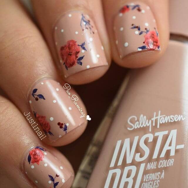 Delicate Roses Cute Nail Designs Nail Art