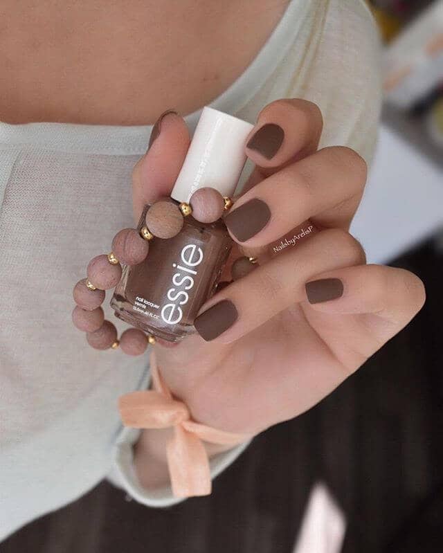 Clean and Simple Neutral Matte Nails, Matte Brown Nails