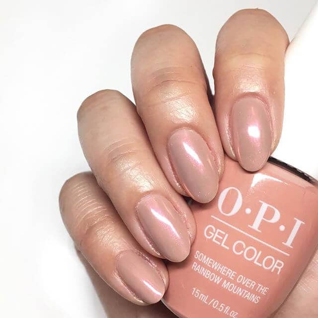 Nude Nail Idea: Gel Color Nude Nails with Shades of Brown and Rose