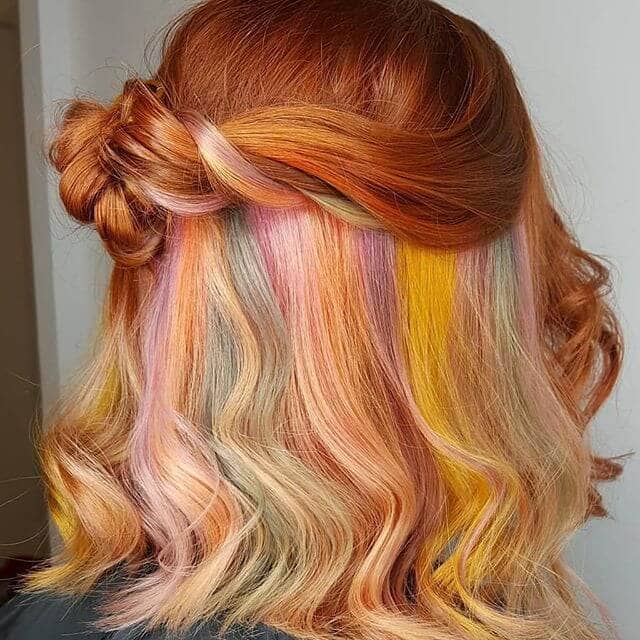 Romantic Pastel Sunburst with Blue Streaks