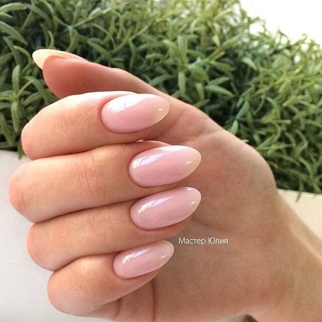 Classic Almond Natural Nail Design