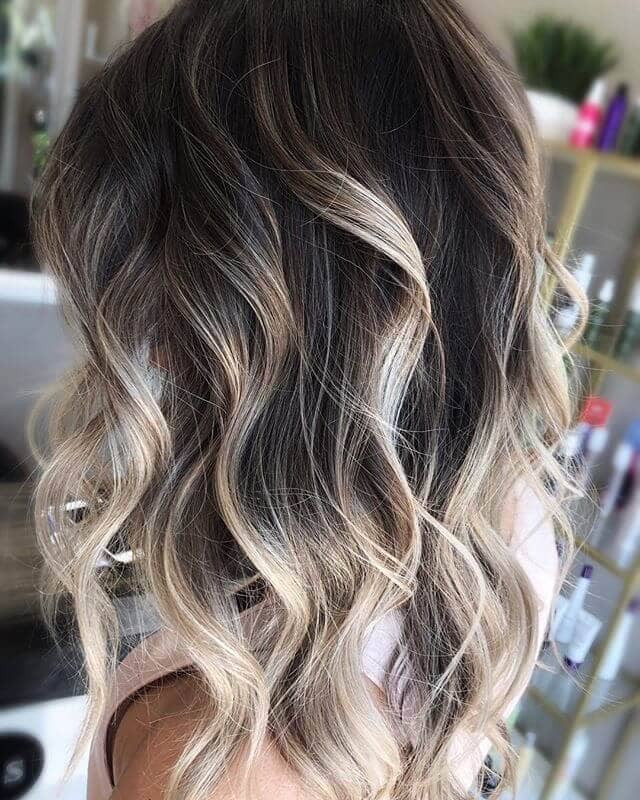 Dark Brown Hair with Blonde Highlights