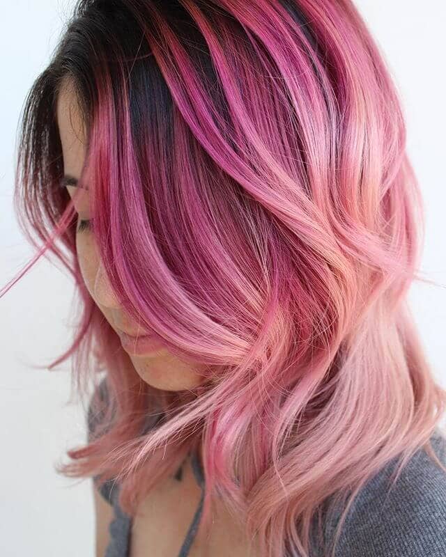  Taffy Tone Pink Balayage Hairstyle