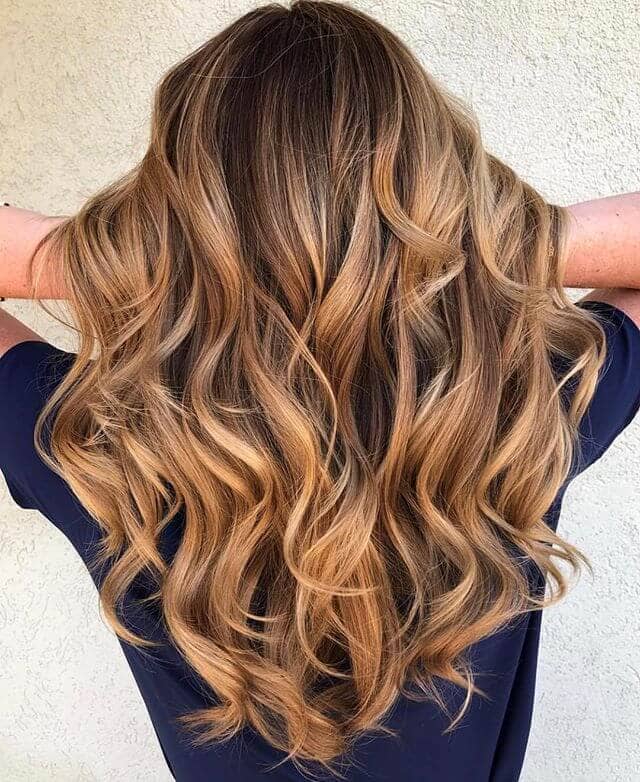 Dark Brown Hair with Strawberry Blonde Highlights