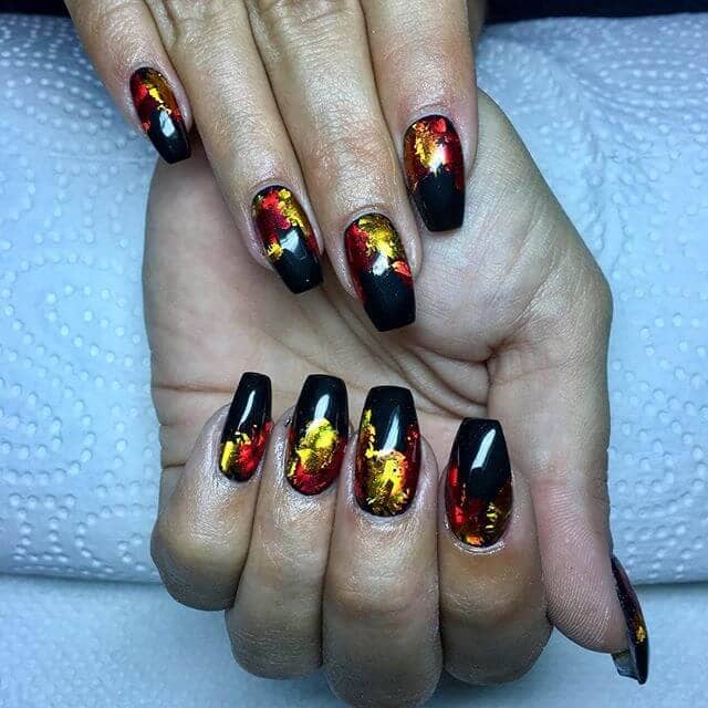 Warm Night Fire Nail Design