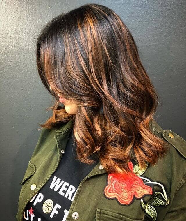 Dark Brown Hair with Blonde Highlights