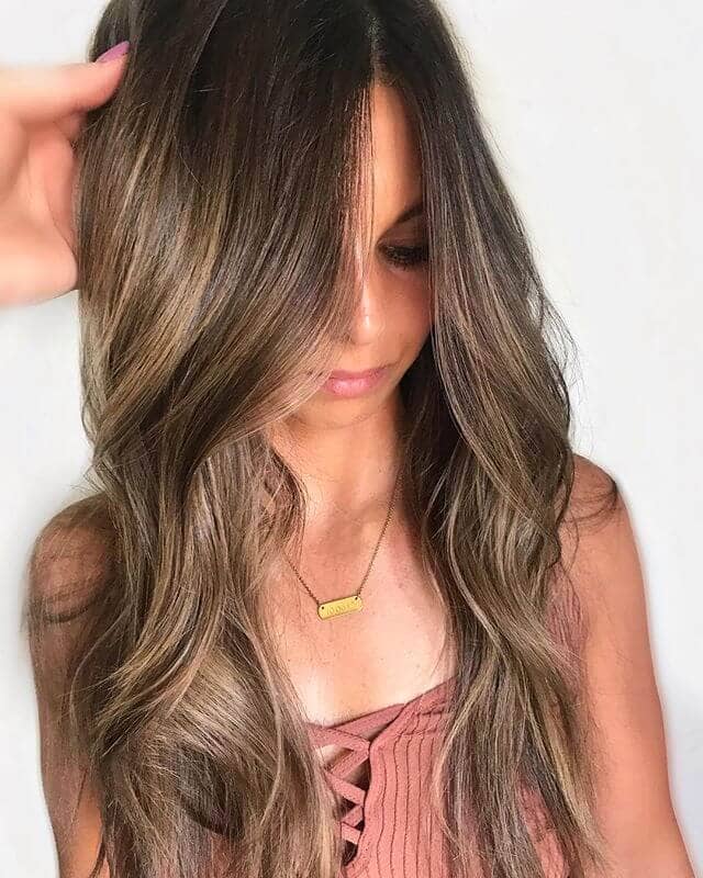 Dark Brown Hair with Caramel Blonde Highlights