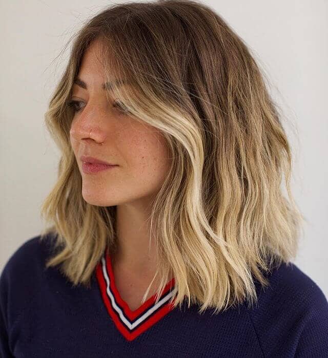 Graduated Long Bob with Gradient Highlights
