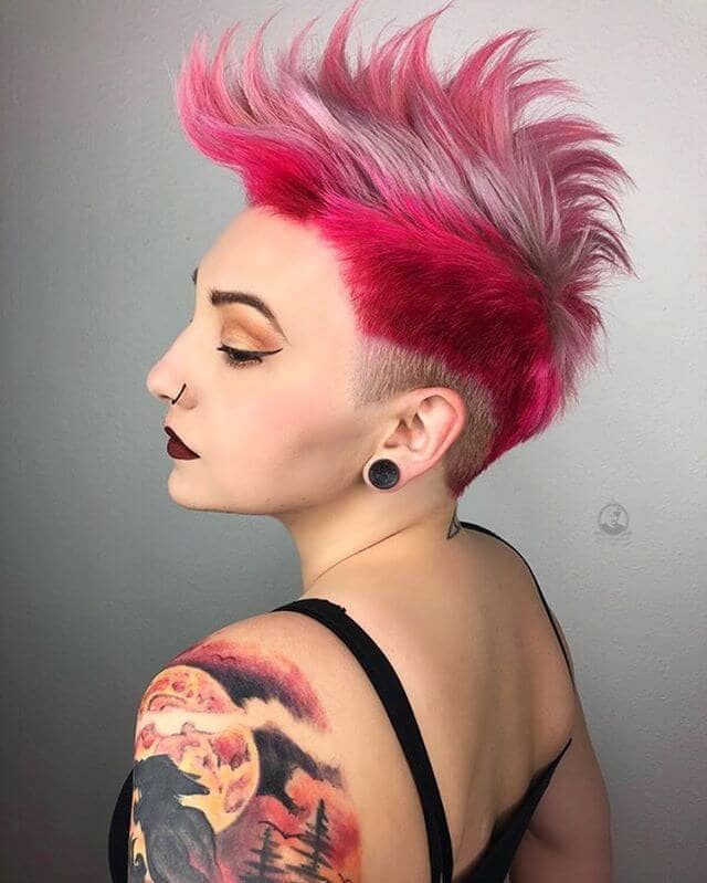 Simple Striking Short Pink Hairstyle