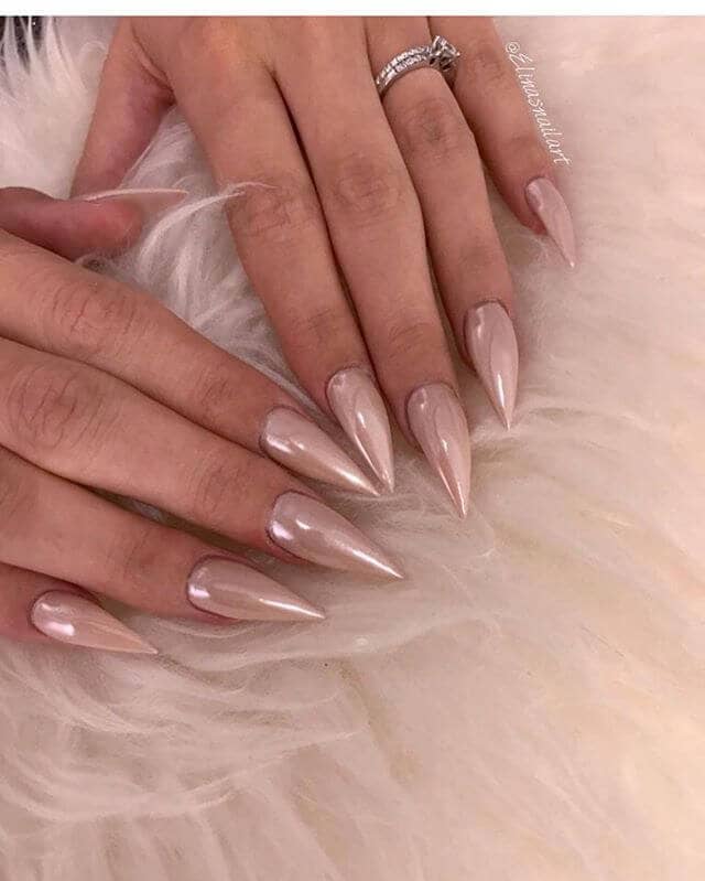 Rich Mauve Nude Nails with Mother-of-Pearl Finish