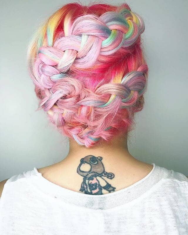 Rainbow Pink Unicorn Hair Color