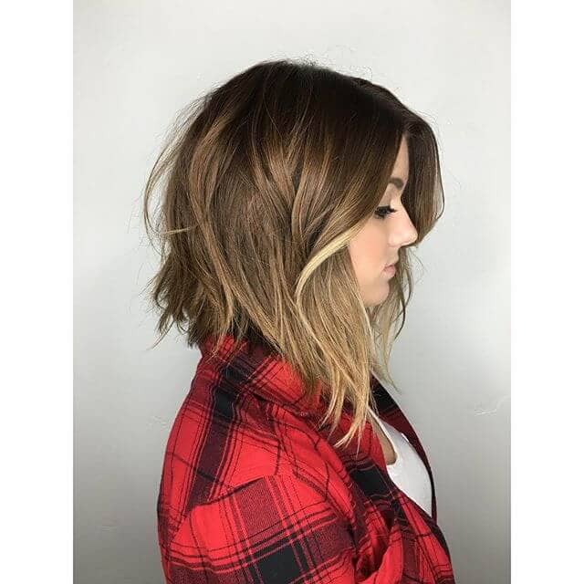 Unique Long Bob with Flared Bangs