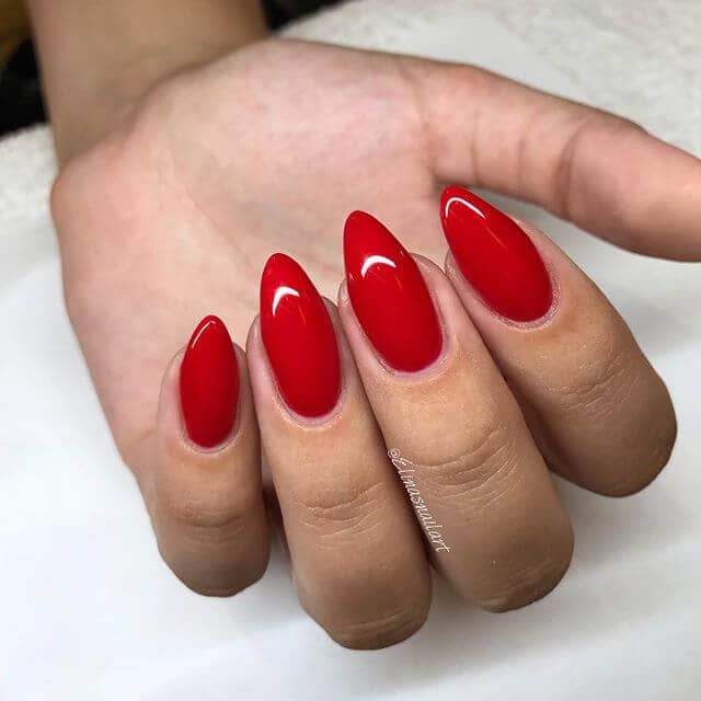 Classic Red Nail with a Point Cute Nails Nail Art