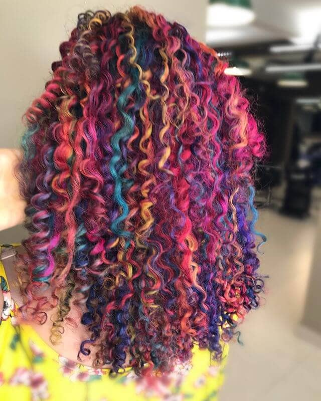 Vibrant and Chunky Jewel Rainbow Tight Spiral Curls