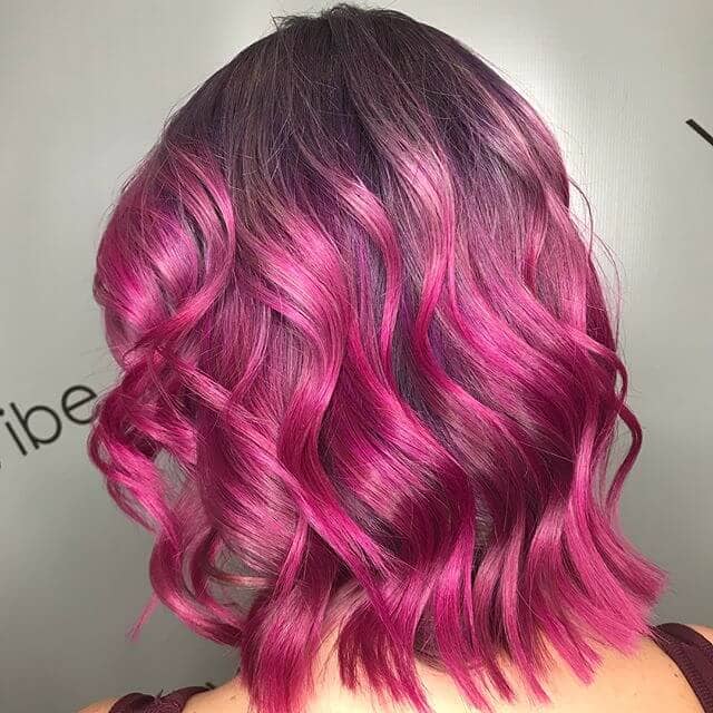 Shocking Pink Cute Curly Style