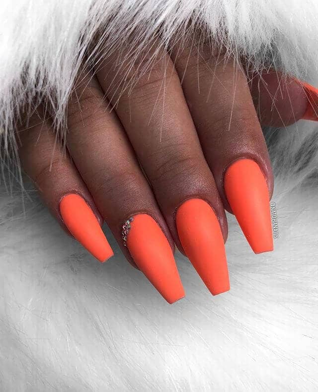 Fabulous Bold Matte Orange Nails