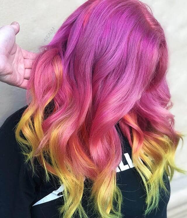 Vibrant Multi-Colored Modern Hairstyle