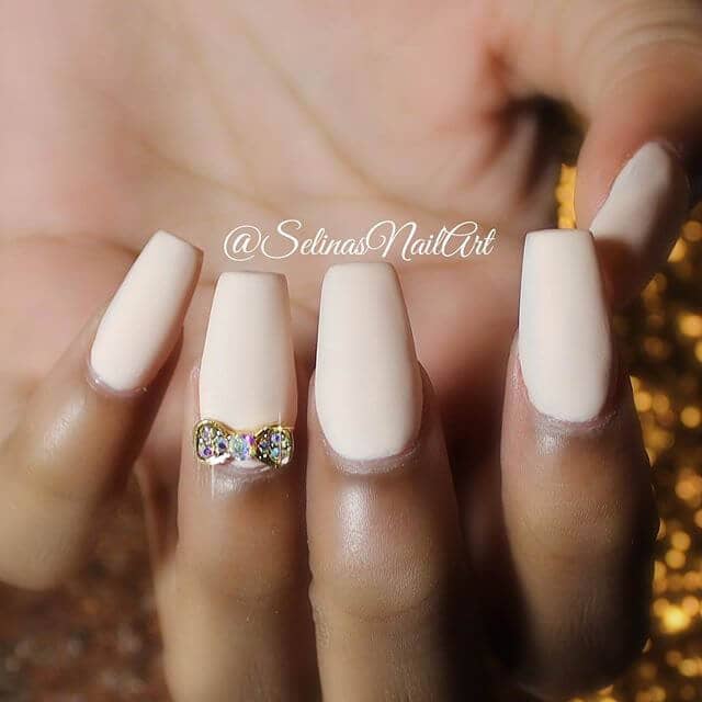 Cute Party Pink Nails with Bowtie Charm