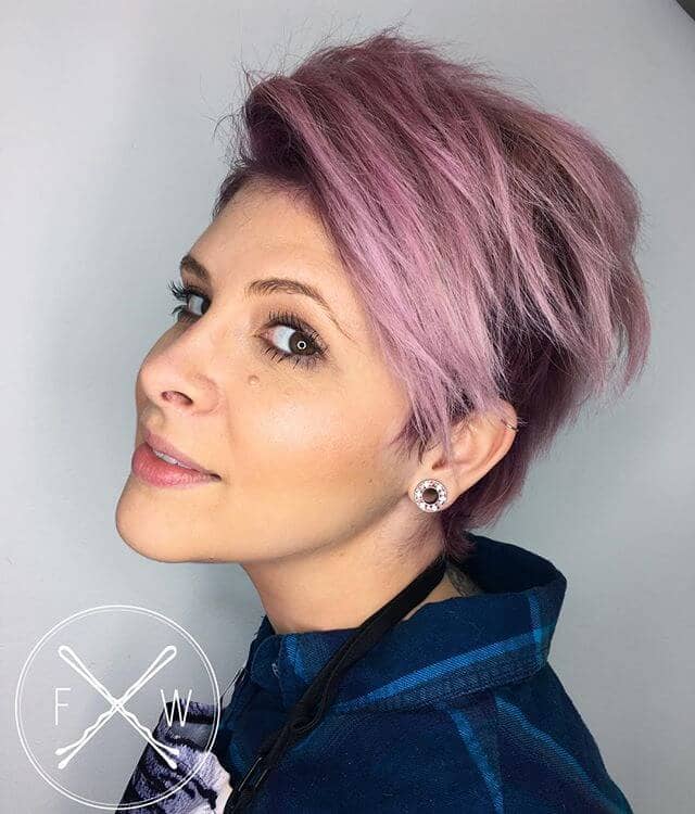 Luscious Lavender-Rose Short Pink Hairstyle