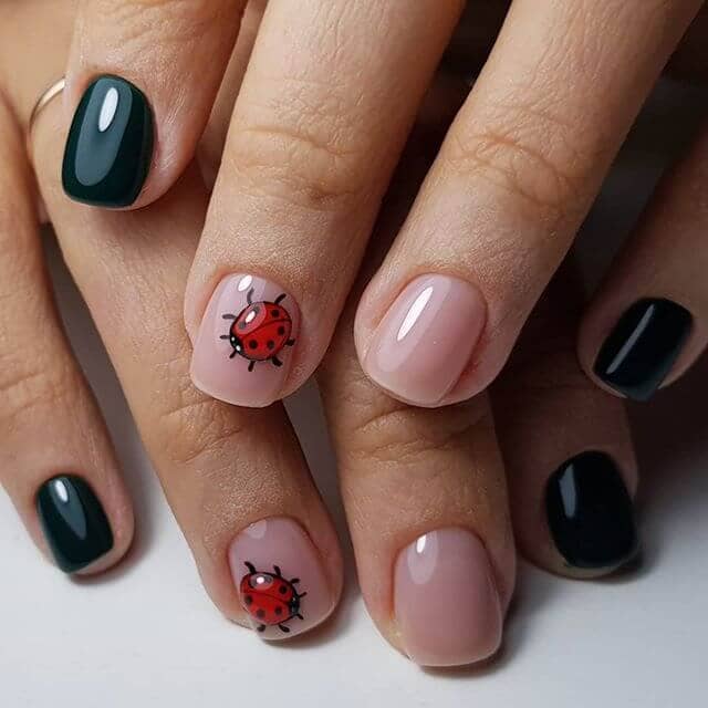 Little Ladybugs Simple Nail Design Nail Art