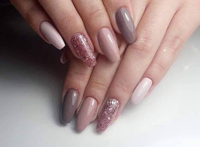Milky Chocolate and Burnished Rose Cute Nude Nails