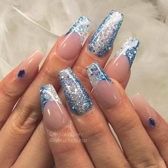 Sky Blue Nails Design 1 sparkle and shine with blue nail art