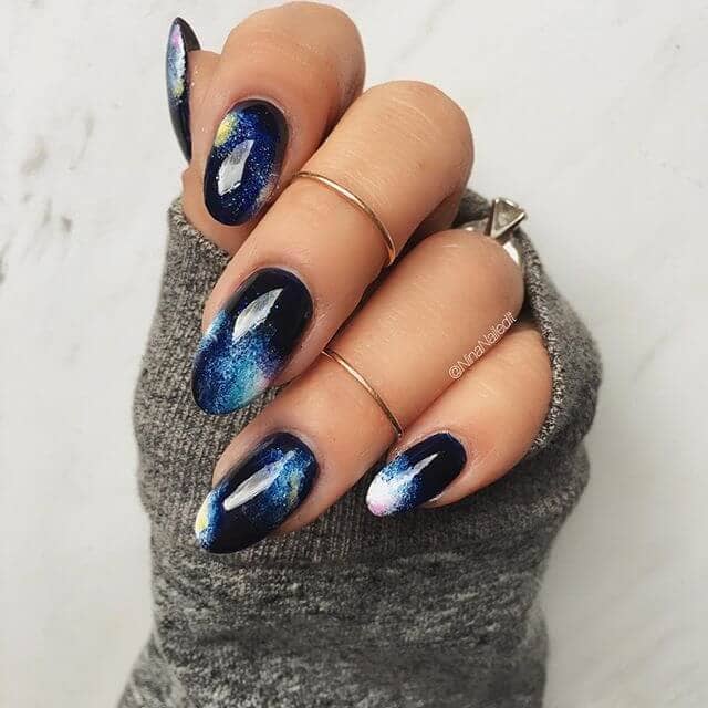 High Gloss Celestial Sky Nail Art