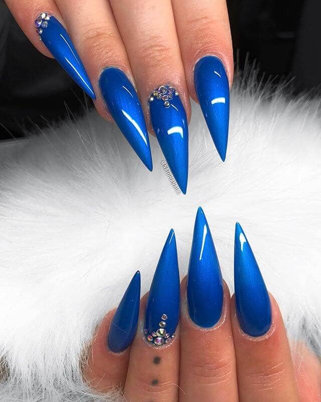 Sleek and Sharp Blue Stilettos