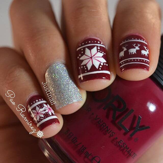 Cute Holiday Sweater Nail Art Style