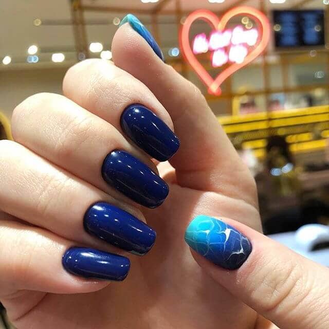  Midnight Blue with a Cracked Sunset Accent