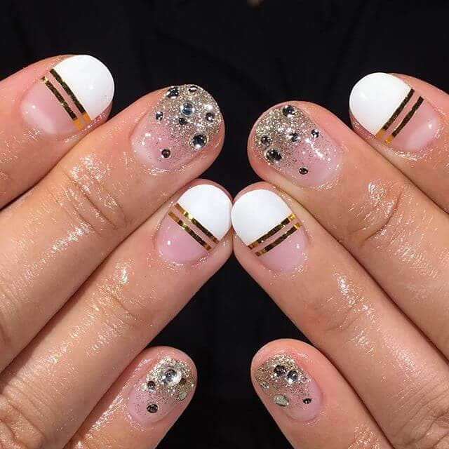  Diamond Tipped Round Nails with Gold