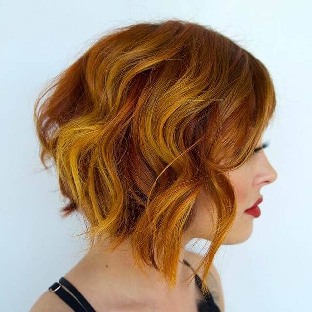 Gorgeous Flame-Colored Short Wavy Hairstyle