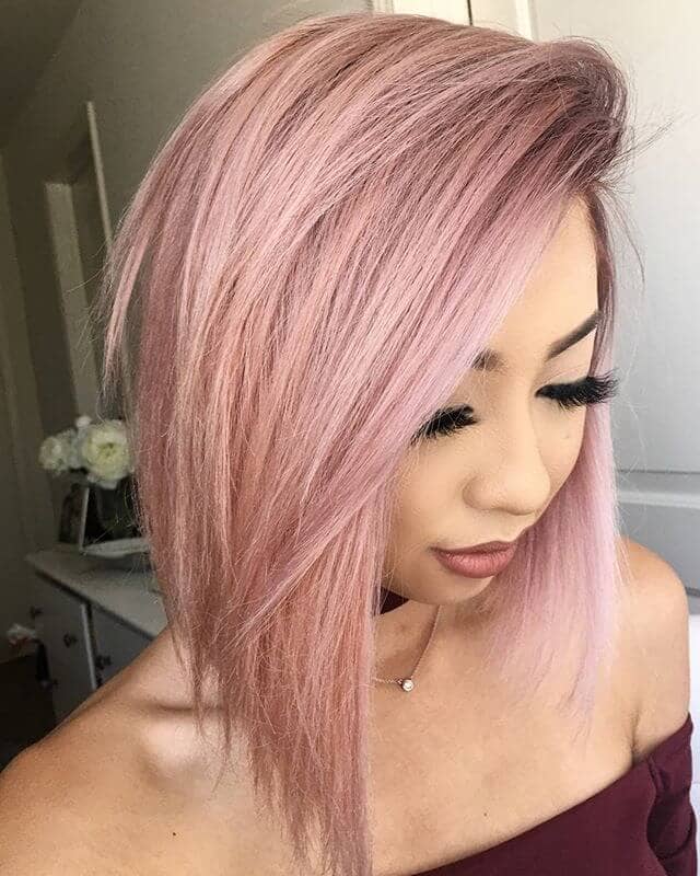 Pretty in Pink Medium Length Hairstyle